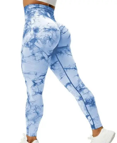 Legging Imprimé Push-Up Bleu - Legging Femme